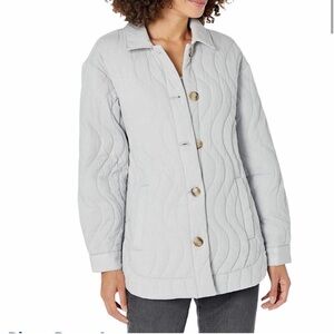 Madewell Quilted Belrose Button Up Gray Shirt Jacket XXL
